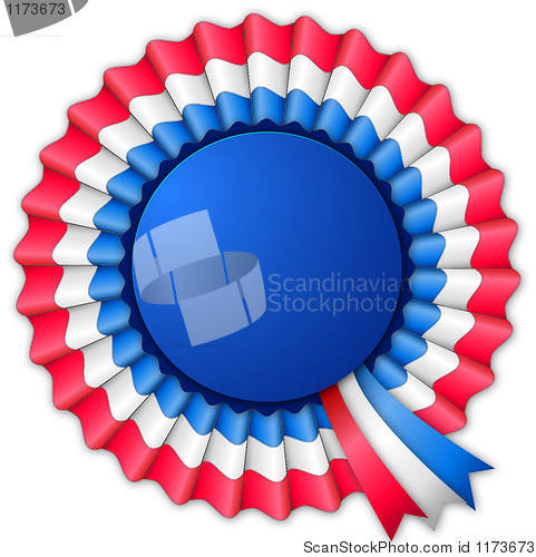 Image of Blue red and white blank rosette