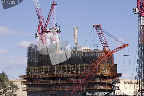 Image of Construction site with Cranes in the strip in Las Vegas