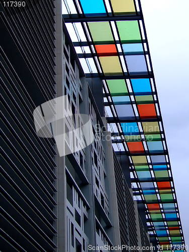 Image of Colorful graphic on a building