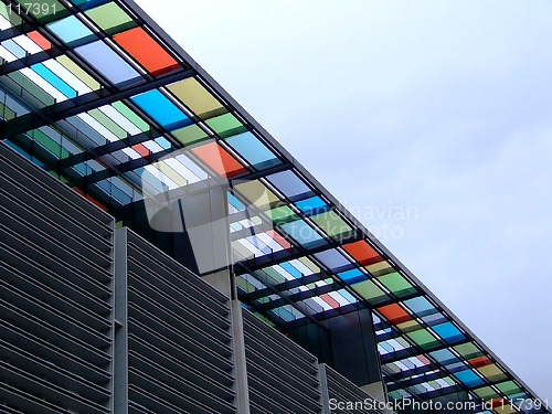 Image of Colorful graphic on a roof