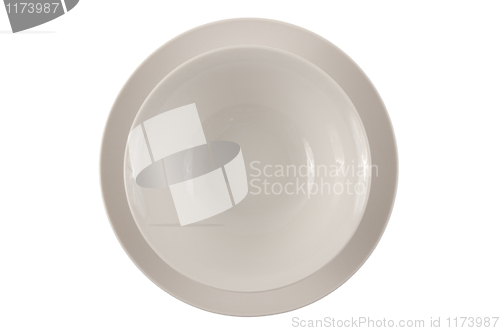 Image of Round white plate and bowl