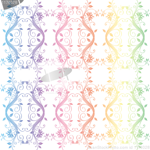 Image of Colorful seamless floral pattern