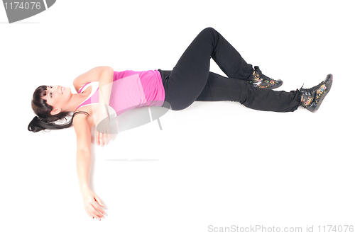 Image of Fitness instructor  isolated on white