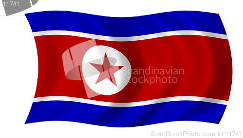 Image of waving flag of north korea