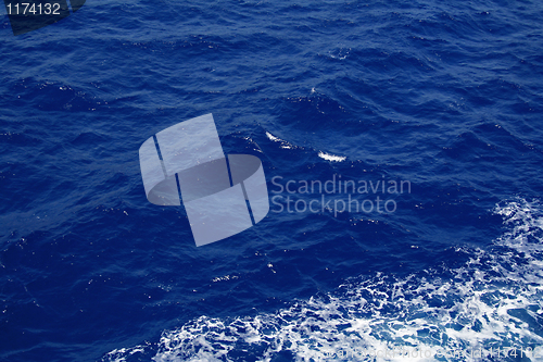 Image of Dark blue sea water surface with ripple as background 