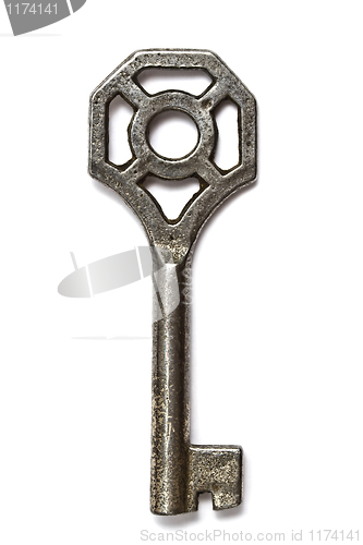 Image of  Old key isolated on white