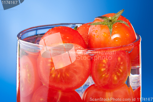 Image of Close-up allegory of glass with tomato juice