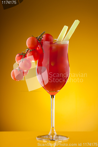 Image of Bloody Mary with tomato vine