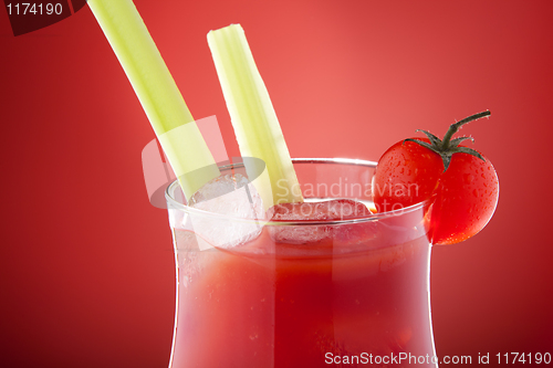 Image of Close-up of bloody Mary cocktail