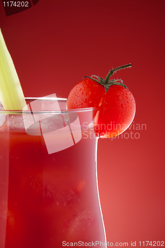 Image of Close-up of glass with bloody Mary