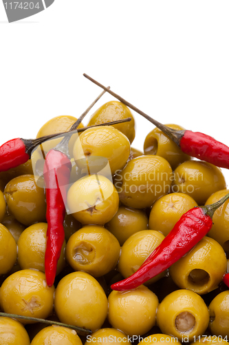 Image of Many olives and pepper