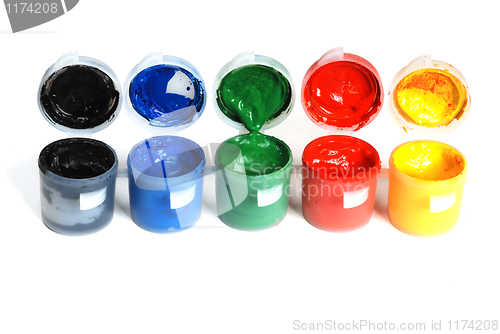 Image of plastic containers with paint