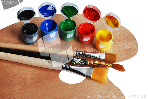 Image of artist's wooden  palette