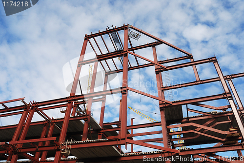 Image of steel frame of business building