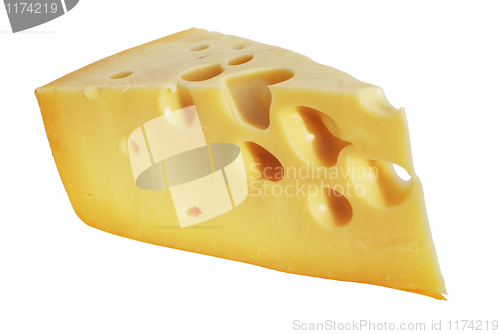 Image of perfect piece of swiss cheese with holes