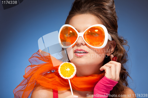 Image of Girl with lollipop