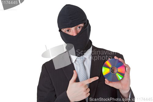 Image of Thief holding a data disk