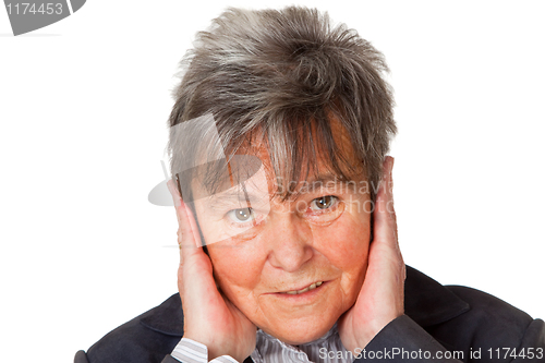Image of Senior woman and noise