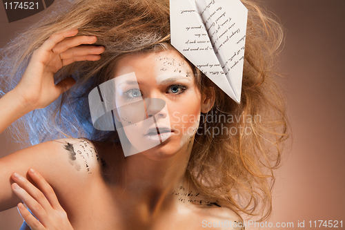Image of Face as paper for words about love