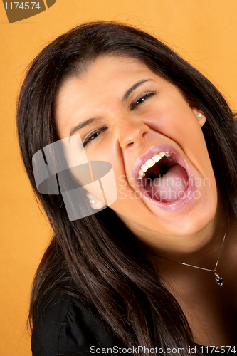 Image of Screaming young woman
