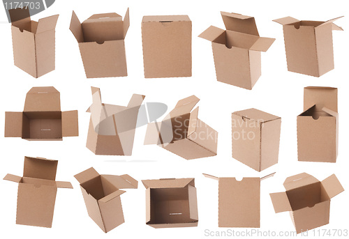 Image of Opened and closed cardboard box