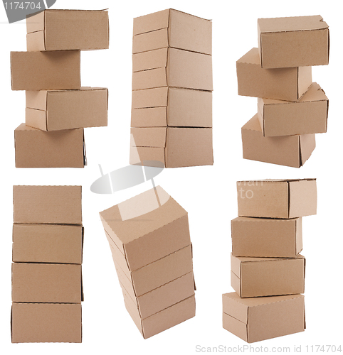 Image of Brown cardboard boxes arranged in stack