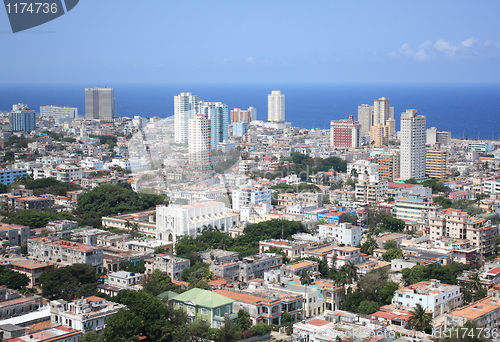 Image of Aerial view of Vedado Quarter in Havana, Cuba