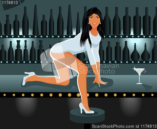 Image of sexy girl in night club