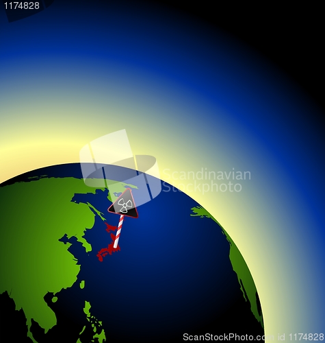 Image of Illustration of global radioactive biohazard after damage on nuc