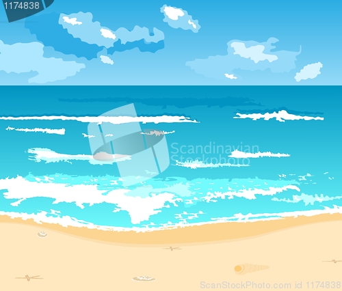 Image of beautiful summer background with beach
