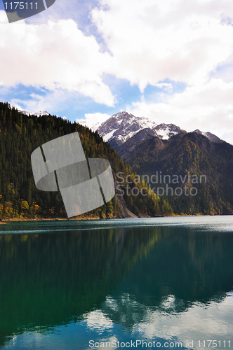 Image of Forest and lake landscape of China jiuzhaigou