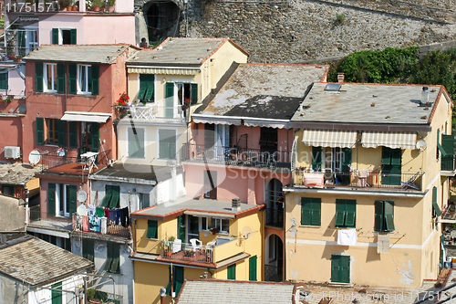 Image of Houses, Vernazza, Italy. 