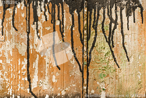 Image of Grungy wall paint on concrete
