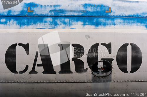 Image of Cargo sign on an airplane