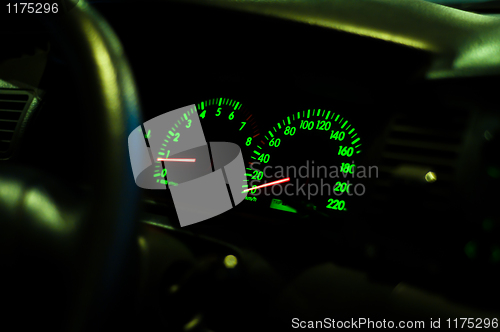 Image of Closeup speedometer of the car