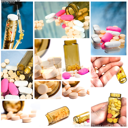 Image of Medicien tileset with medicine bottle, pills, and syringe