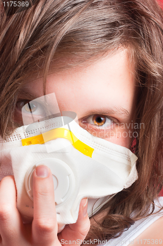 Image of Girl wearing protective mask