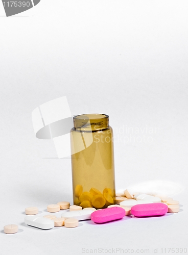 Image of Medicine bottle against white isolated background 