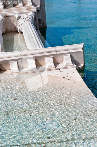 Image of classic roman monument sunk in water