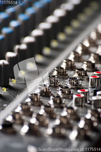 Image of Texture of a sound mixer with buttons