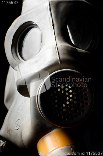 Image of A gasmask with partial light