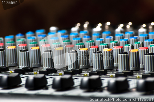 Image of Sliders of a Sound Mixer