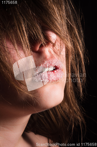 Image of Girl with sugar on her lips