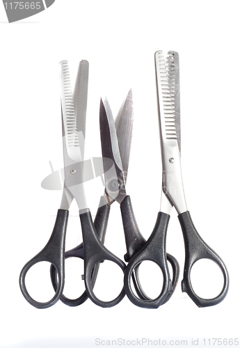 Image of Scissors of a barber over white