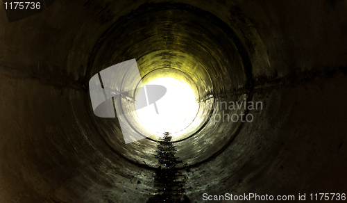 Image of Underground tunnel leading towards the light