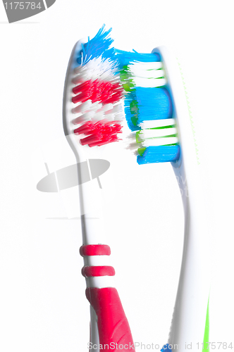 Image of colorful toothbrush on a white background