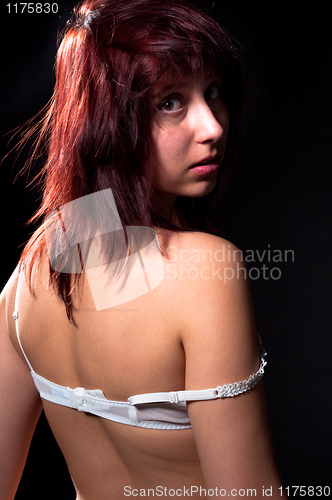 Image of Beautiful girl wearing white