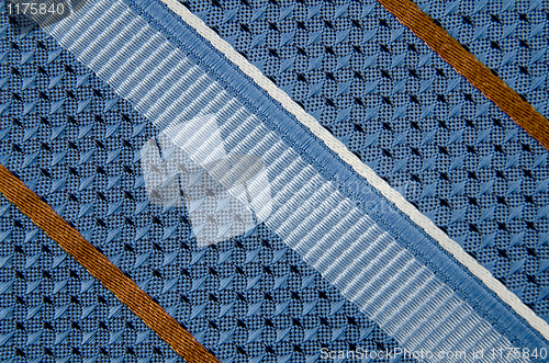 Image of Closeup view of a striped neck tie