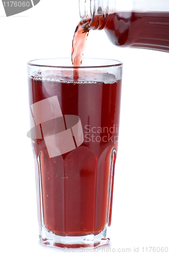 Image of Glass poured with pomegranate juice