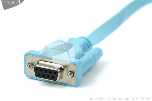 Image of Blue cable with DB9 connector (RS232/COM interface)